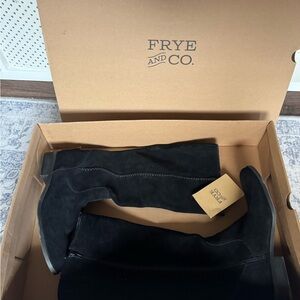 Frye Black Suede Tall Boots